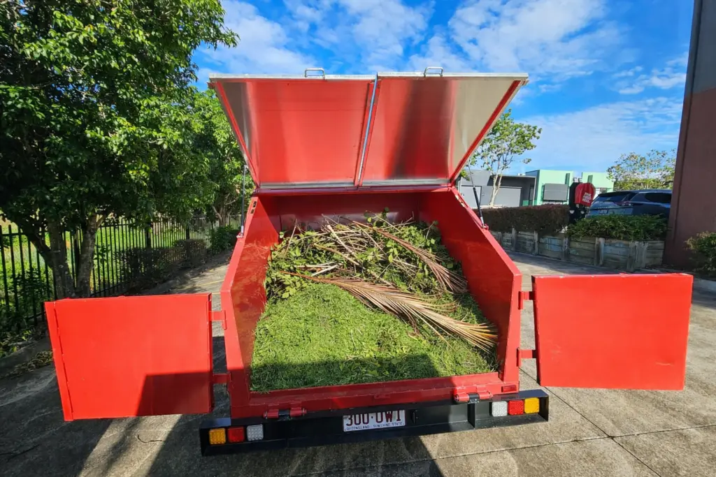 Green waste loaded in open trailer ready for disposal in Brisbane Southside